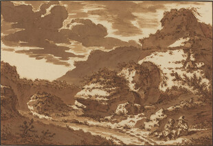 复古风格山水风景图