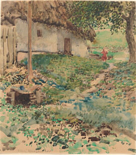 乡村小屋旁的宁静小路