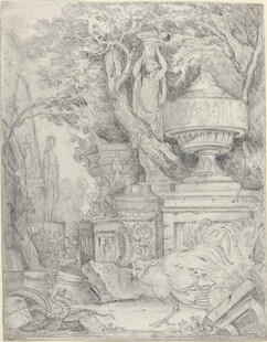 古典园林景观素描图