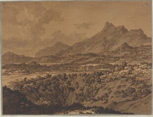 复古风格山水风景画作