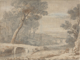 乡村风景素描画