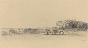 田园风景素描画