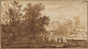 古典风景绘画中的宁静场景