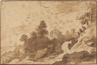 古典风景素描画作