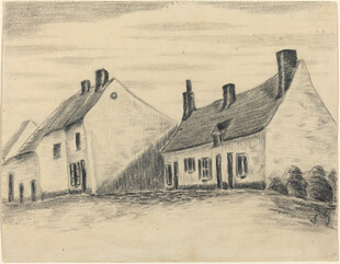 乡村小屋风景素描