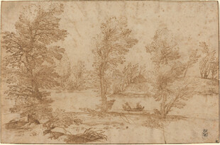 复古风景素描画