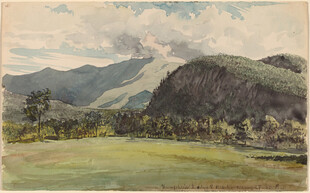 山间绿野风景图