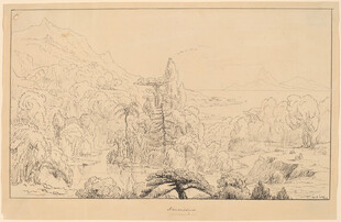 山水风景素描画