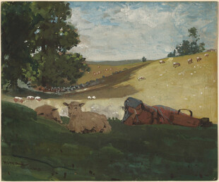 乡村田野风景油画