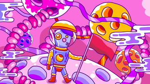 宇航员在奇幻星球探险