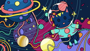 梦幻太空猫咪奇幻之旅