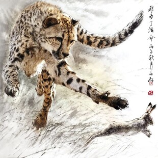 猎豹捕兔图