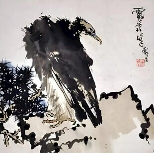 苍松雄鹰图