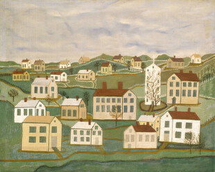 乡村小镇景观画作