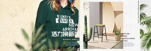 时尚卫衣搭配室内绿植场景