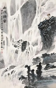 高山瀑布图