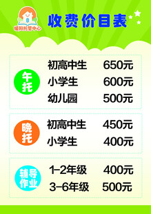 杂费价目表