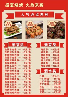 人气烧烤菜单展示