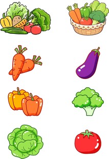 矢量卡通蔬菜