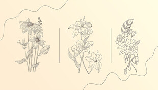 手绘花卉图案设计素材