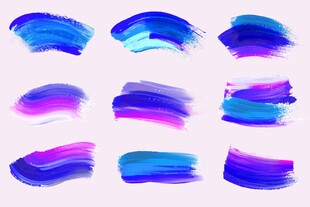 多彩水彩笔触图案集合
