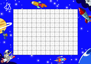 太空主题方格绘画背景图