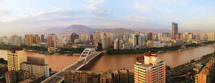兰州河畔风光全景图