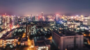 兰州城市璀璨夜景俯瞰图