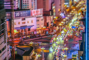 兰州夜景繁华街道