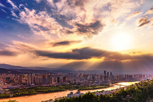 兰州黄昏美景
