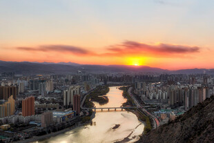 兰州日落景观