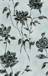 蓝底黑花植物图案纹理