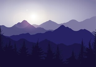 山间暮色风景