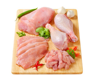 新鲜多样肉类食材展示