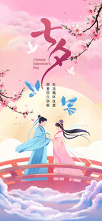 七夕情人节宣传海报