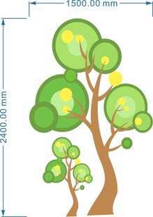卡通风格树木插画设计