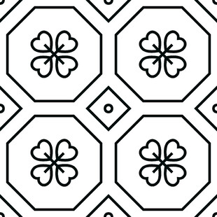 几何四叶草图案装饰元素