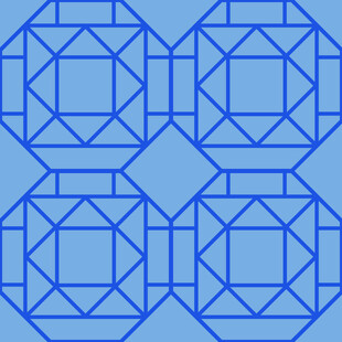蓝色几何菱形图案设计