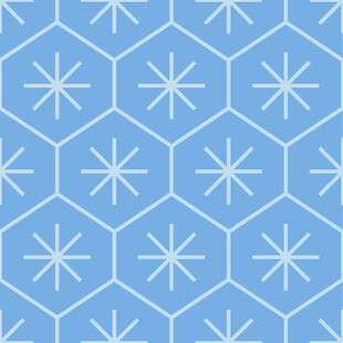 浅蓝色雪花六边形图案