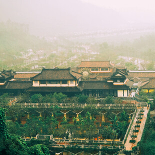 中式古建筑群俯瞰景观