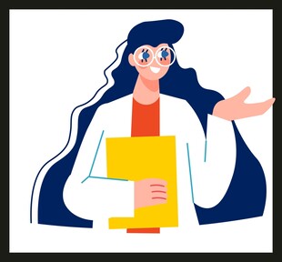 女医生展示手持文件夹