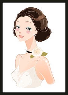 优雅新娘插画形象
