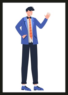 时尚男士挥手造型