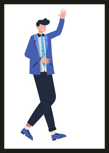 商务男士活力挥手瞬间