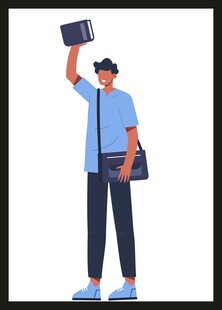 举书的时尚青年
