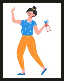 活力女性手持喷壶搞清洁