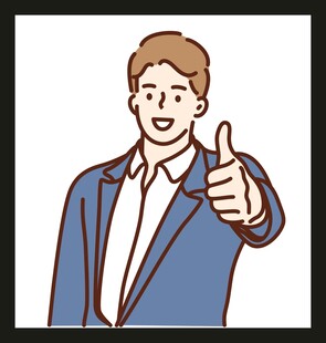 商务男士点赞示意