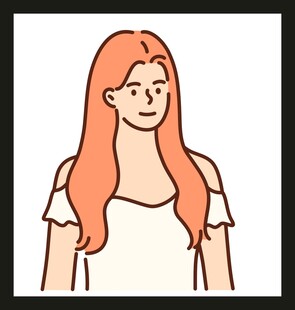 红发露肩女子插画