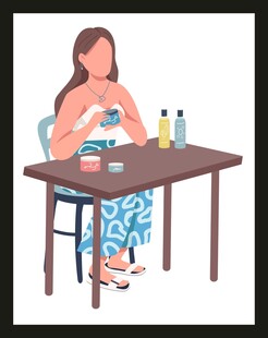 女子桌前享受饮品时光