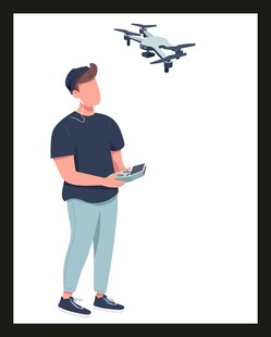 男子操控无人机画面